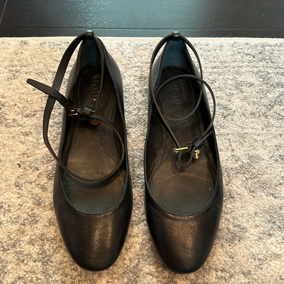 Alexander McQueen Shoes - Alexander McQueen couture double wrap ballet flats gold rhinestone charms
